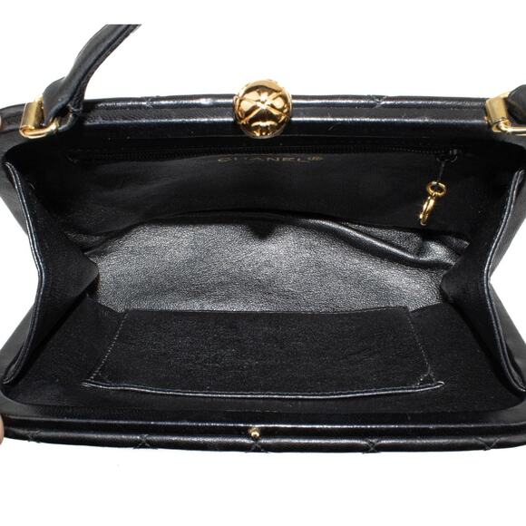 VINTAGE 1994 CHANEL Top Handle Bag with Lambskin - Picture 8 of 10